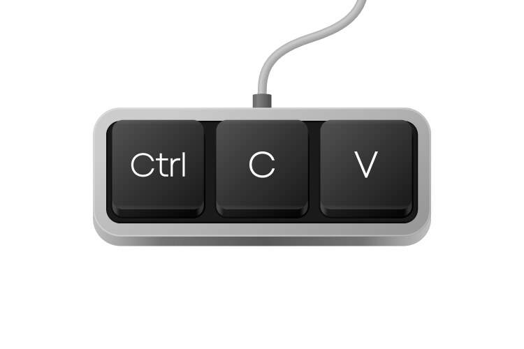 copy paste button combination computer keyboard vector image