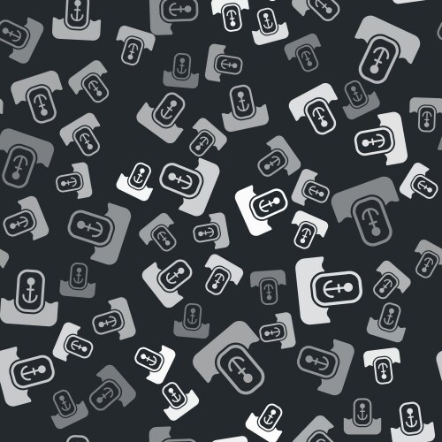 Grey map pointer with anchor icon isolated vector image