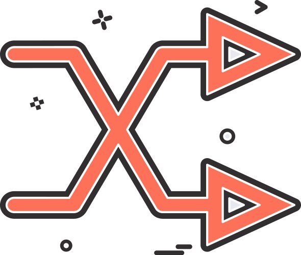 Arrow direction intersecting right two icon design vector image