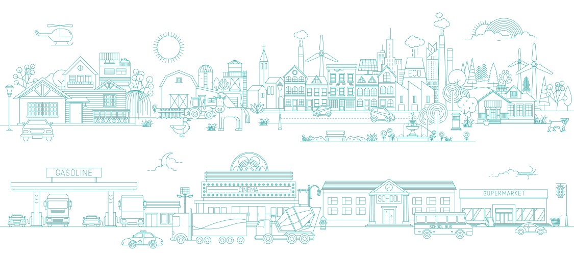 City Line Landscape Vector Image