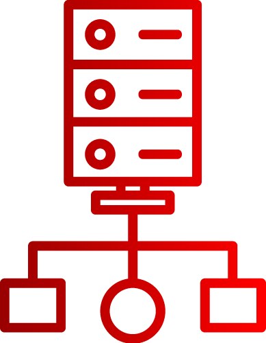 Cluster computing line gradient icon vector image