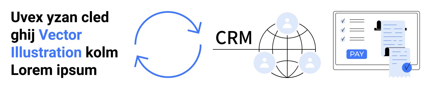 Crm workflow with circular arrows global vector image