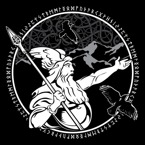Odin germanic god deity of old nordic mythology Vector Image