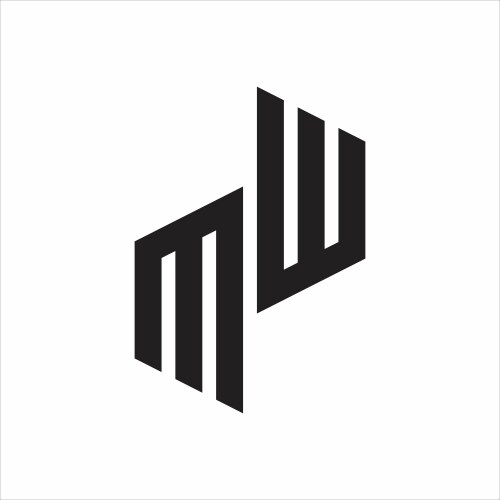 Mw initial letters logo monogram with up to down vector image