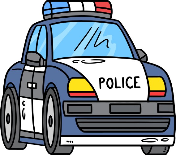 Police car cartoon colored clipart Vector Image