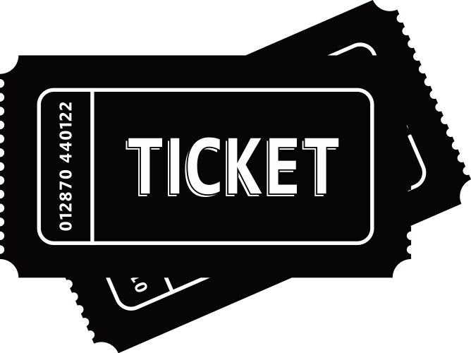 Black airline ticket icon isolated on white Vector Image