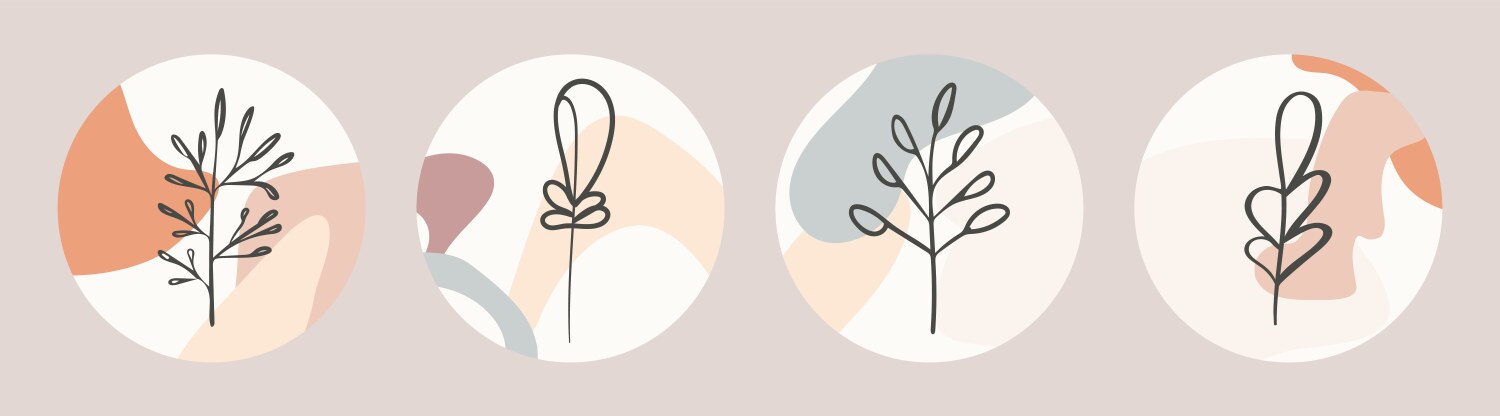 A set of abstract background images with rounded vector image