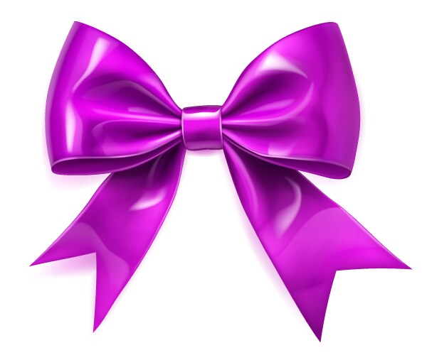 Pink satin bow ribbon with knot Royalty Free Vector Image