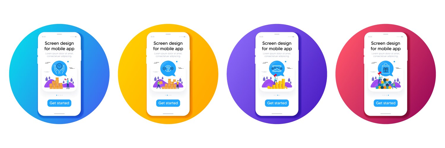 Minimal set of quiz test image carousel and safe vektorbild
