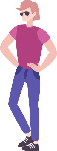 Teen boy with backpack in hat shorts walking Vector Image