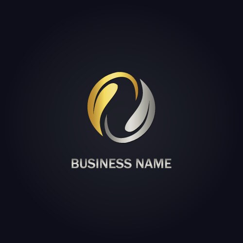 Round shape circle gold logo Royalty Free Vector Image