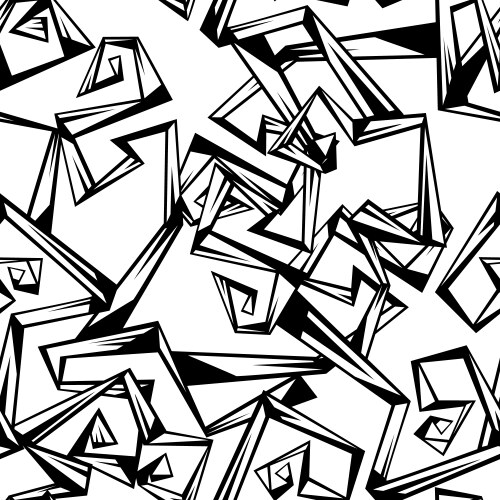 Seamless pattern of abstract curls with corners vector image