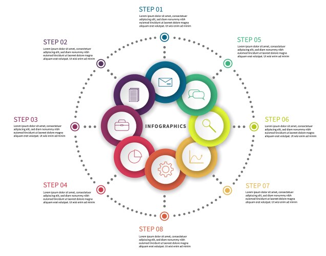 Circle diagram with five elements Royalty Free Vector Image