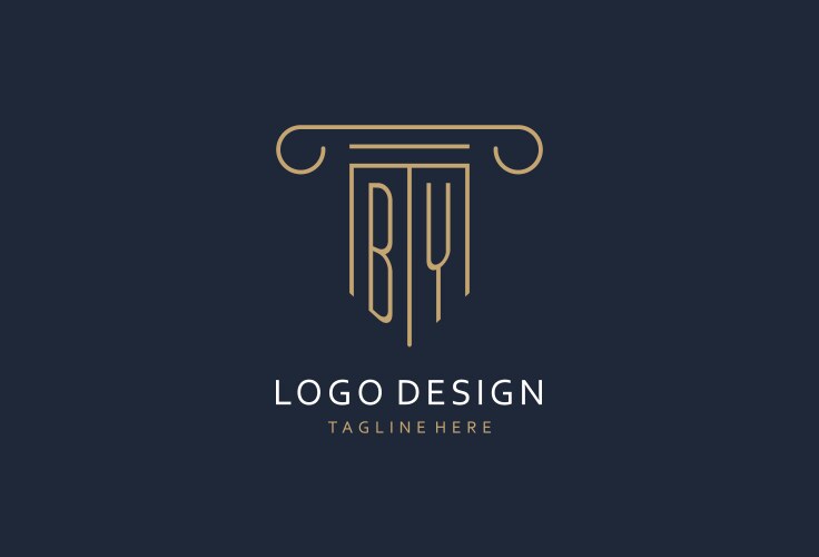 Initial with pillar shape logo design creative – Royalty-Free Vector ...