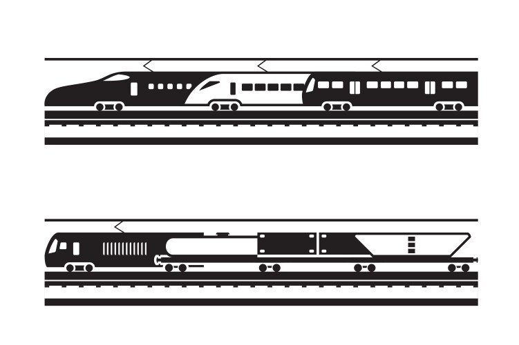 Passenger and freight railway transportation vector image