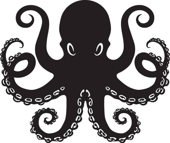 Tentacle titan iconic black logo deep dive Vector Image