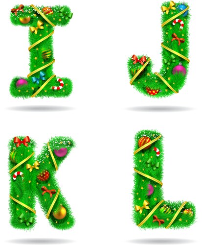 Fir tree font letters Vector Image