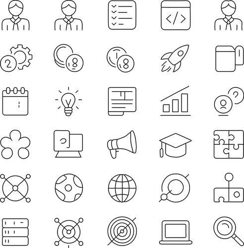 Linear Business Icon Set – Free Vector | VectorStock