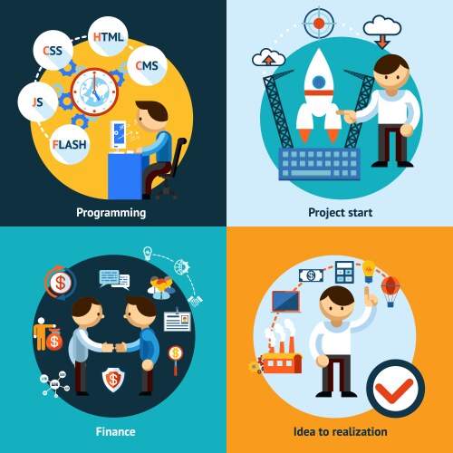 Web Development &amp; Programming Banners Vector Image