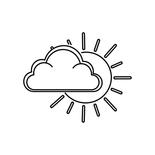 Partly cloudy weather with sun rays shining Vector Image