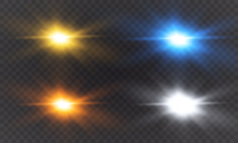 Glowing lights effect on transparent background Vector Image