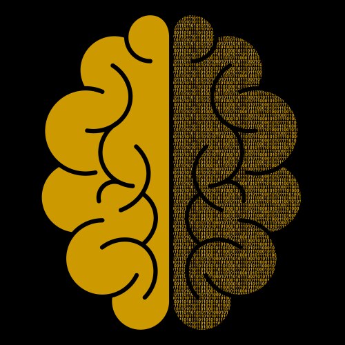 Abstract brain with binary computer code vector image