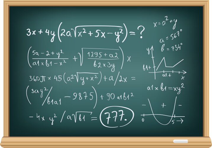 Doodle math blackboard mathematical theory Vector Image