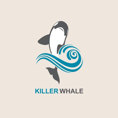 Modern jumping orca killer whale logo icon Vector Image
