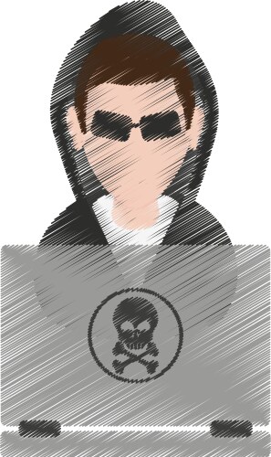 Man hacker icon image vector image