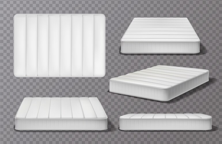 realistic mattress transparent collection vector image