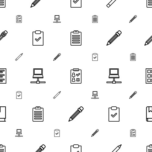 Notebook icons pattern seamless white background vector image
