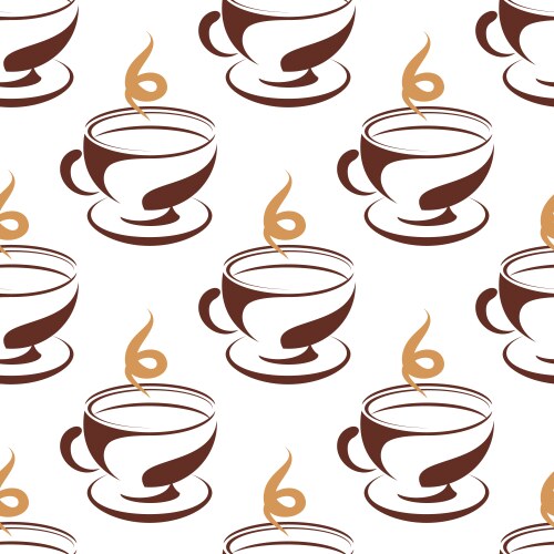 Coffee drinks seamless pattern background Vector Image