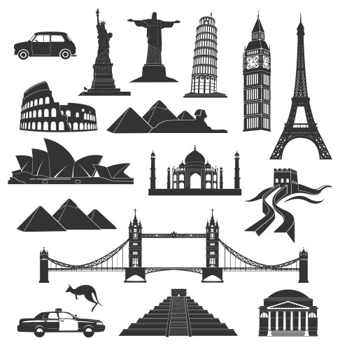 Landmark icons Royalty Free Vector Image - VectorStock