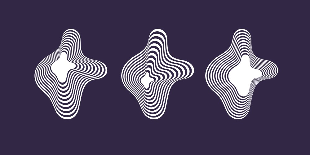 Set the amorphous element with effect Royalty Free Vector