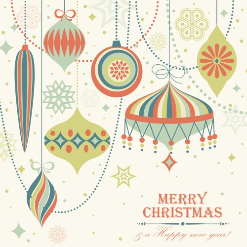 christmas vintage card vector