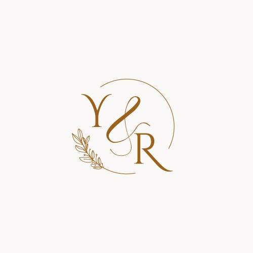 Letter yr wedding monogram logo design Royalty Free Vector