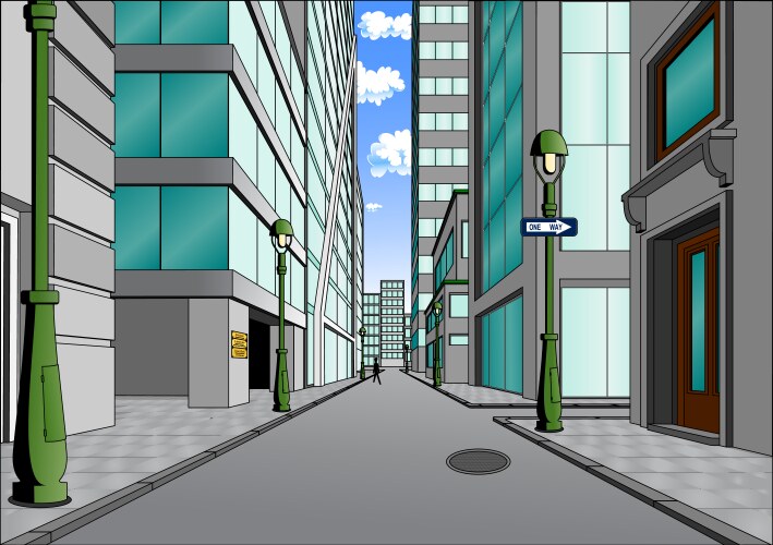 Manhattan street scene Royalty Free Vector Image