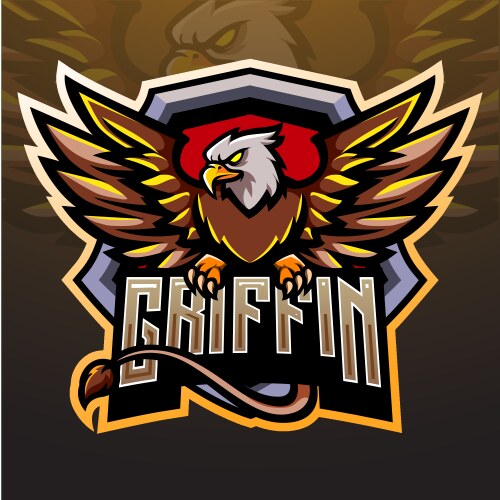 Griffin mascot esport logo design Vector Image