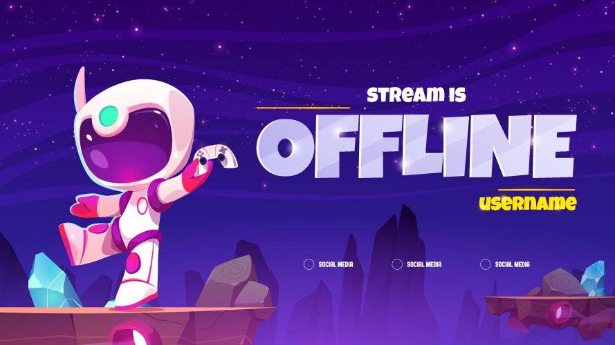 background of video game stream with spaceman vector image