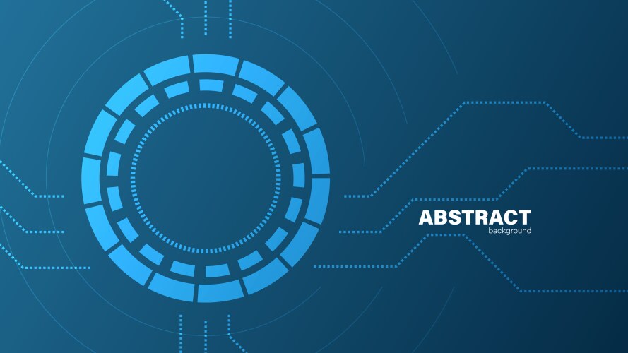 Blue background with circle and circuit vector image