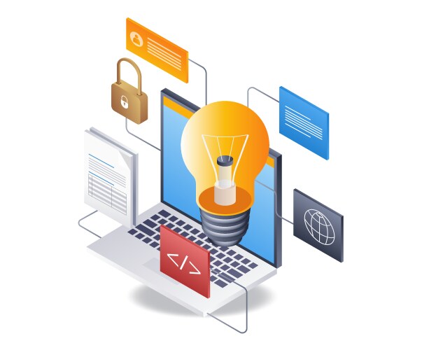 computer application web developer idea vector image