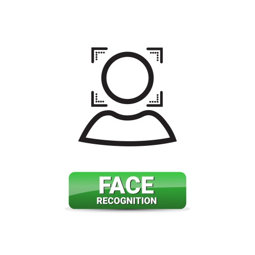 Face recognition button access control system vector image