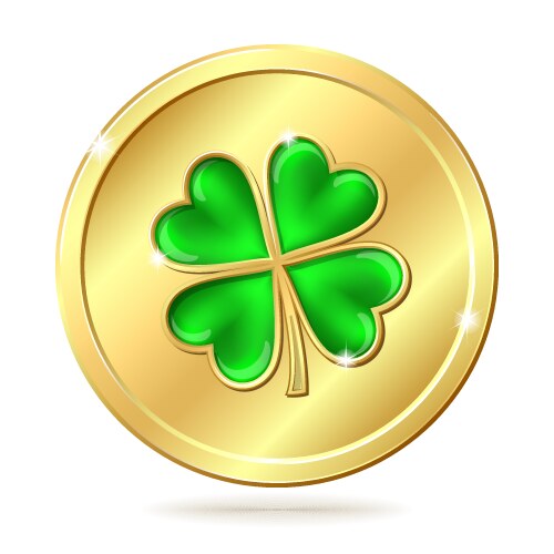 Tussock with clover and coin Royalty Free Vector Image