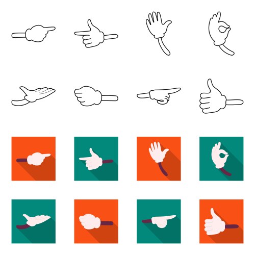 Isolated object animation and gestures symbol vector image