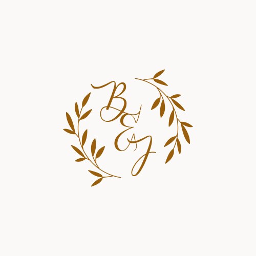 Bj initial wedding monogram logo Royalty Free Vector Image