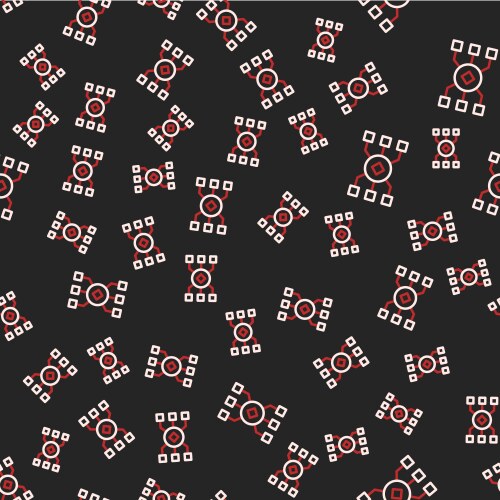 Line neural network icon isolated seamless pattern vector image