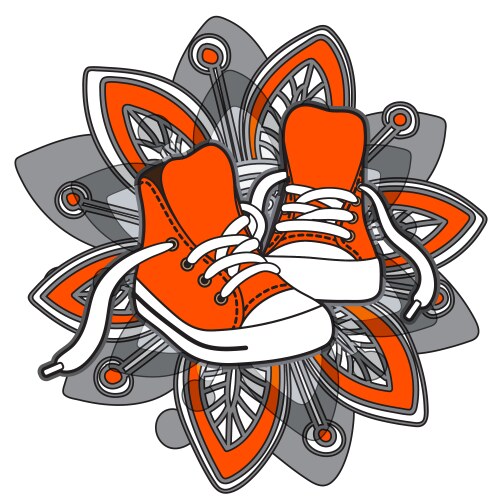 Red sneakers Royalty Free Vector Image - VectorStock