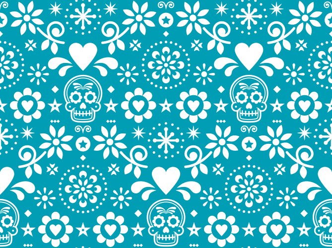 sugar skull seamless pattern inspired by me vector image