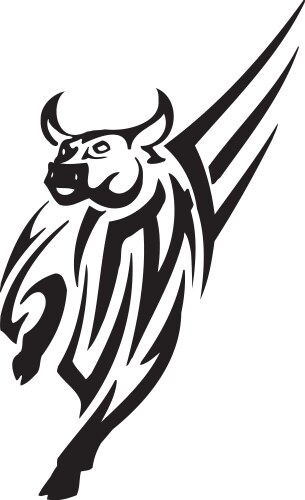 Bull in tribal style - image Vector Image