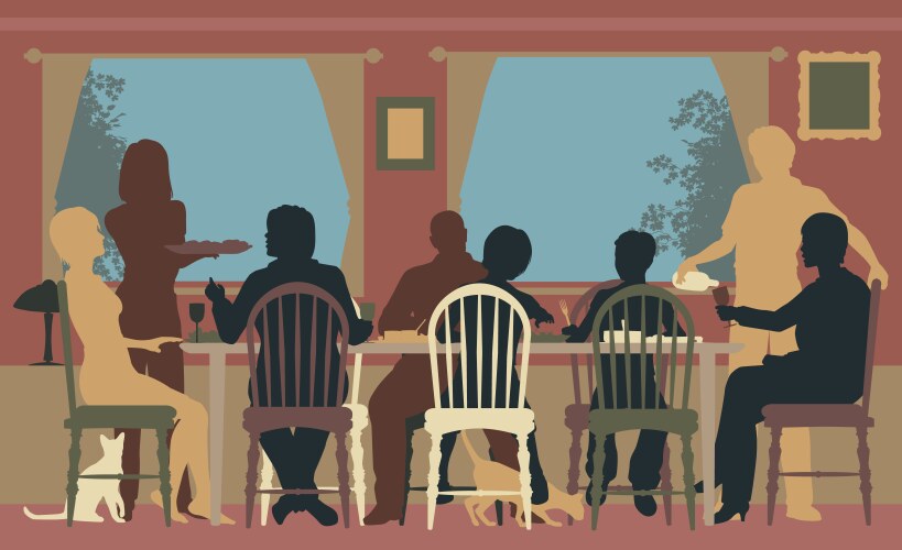 Family At Dinner Table Royalty Free Vector Image Family At Dinner Table Royalty Free Vector Image